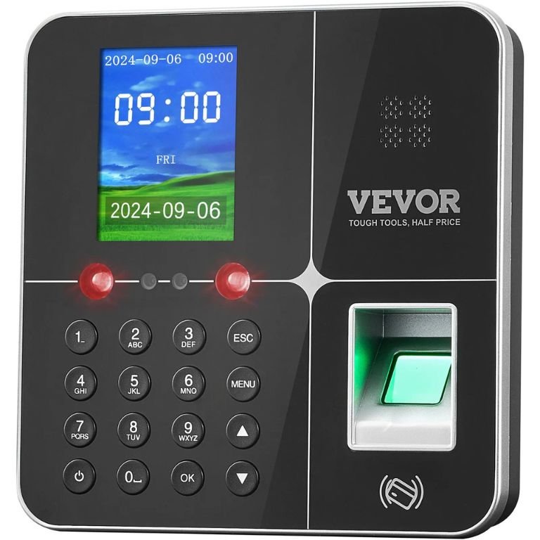 Employee Time Recording Device with Facial Recognition, Fingerprint, RFID Card and PIN Entry in One, Time Clock